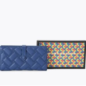 💙▪️Kurt Geiger ▪️Blue Quilted leather kensington drench wallet